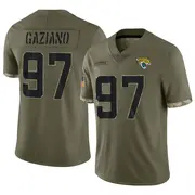 Jacksonville Jaguars Men's Joe Gaziano Limited 2022 Salute To Service Jersey - Olive