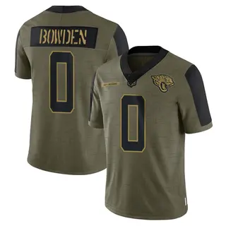 Jacksonville Jaguars Men's Peter Bowden Limited 2021 Salute To Service Jersey - Olive