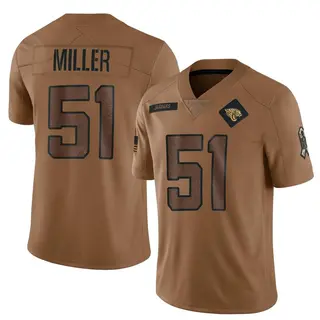 Jacksonville Jaguars Men's Ventrell Miller Limited 2023 Salute To Service Jersey - Brown