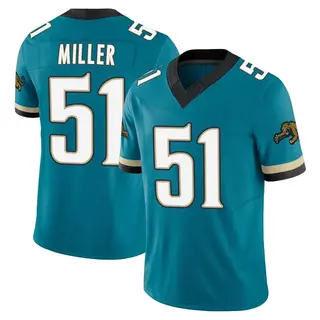 Jacksonville Jaguars Men's Ventrell Miller Limited Prowler Throwback Vapor F.U.S.E. Jersey - Teal