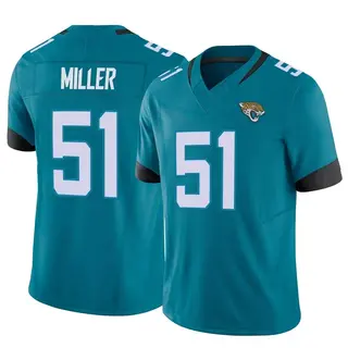 Jacksonville Jaguars Men's Ventrell Miller Limited Vapor F.U.S.E. Jersey - Teal