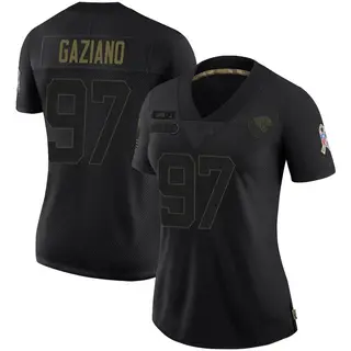 Jacksonville Jaguars Women's Joe Gaziano Limited 2020 Salute To Service Jersey - Black