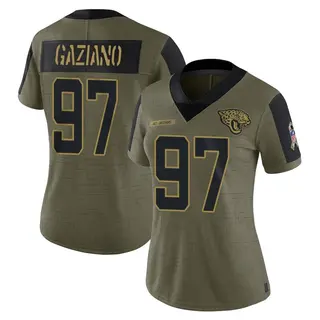 Jacksonville Jaguars Women's Joe Gaziano Limited 2021 Salute To Service Jersey - Olive