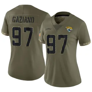 Jacksonville Jaguars Women's Joe Gaziano Limited 2022 Salute To Service Jersey - Olive