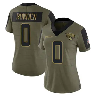 Jacksonville Jaguars Women's Peter Bowden Limited 2021 Salute To Service Jersey - Olive