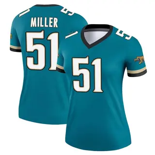 Jacksonville Jaguars Women's Ventrell Miller Legend Prowler Throwback Jersey - Teal