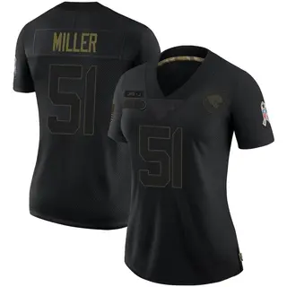 Jacksonville Jaguars Women's Ventrell Miller Limited 2020 Salute To Service Jersey - Black