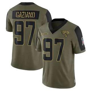 Jacksonville Jaguars Youth Joe Gaziano Limited 2021 Salute To Service Jersey - Olive