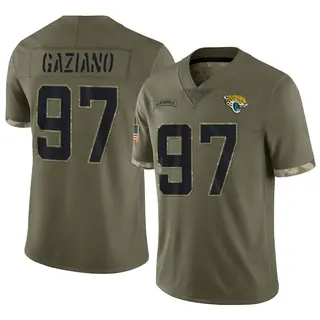 Jacksonville Jaguars Youth Joe Gaziano Limited 2022 Salute To Service Jersey - Olive