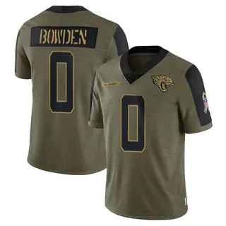 Jacksonville Jaguars Youth Peter Bowden Limited 2021 Salute To Service Jersey - Olive