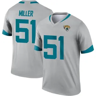 Jacksonville Jaguars Youth Ventrell Miller Legend Silver Inverted Jersey