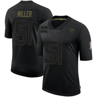 Jacksonville Jaguars Youth Ventrell Miller Limited 2020 Salute To Service Jersey - Black