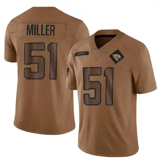 Jacksonville Jaguars Youth Ventrell Miller Limited 2023 Salute To Service Jersey - Brown